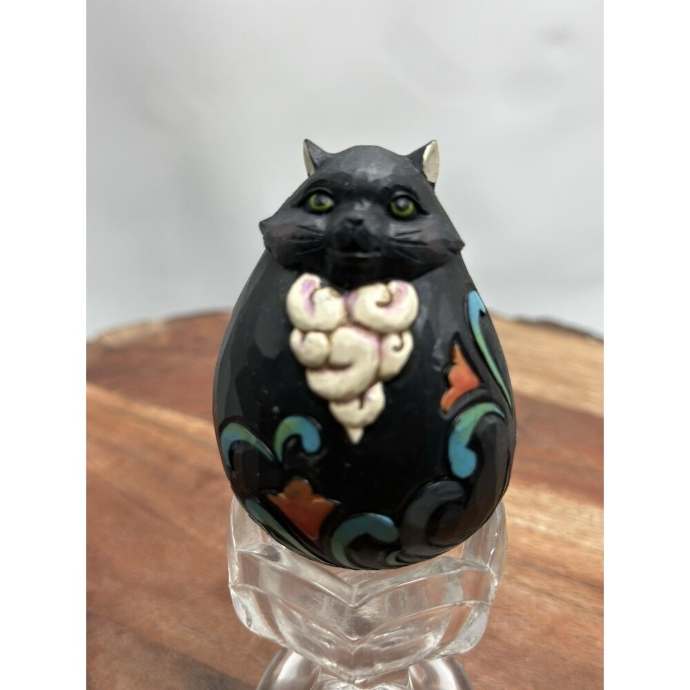 Jim Shore A Friendly Scare Is In The Air Halloween Egg Enesco Cat Kitten